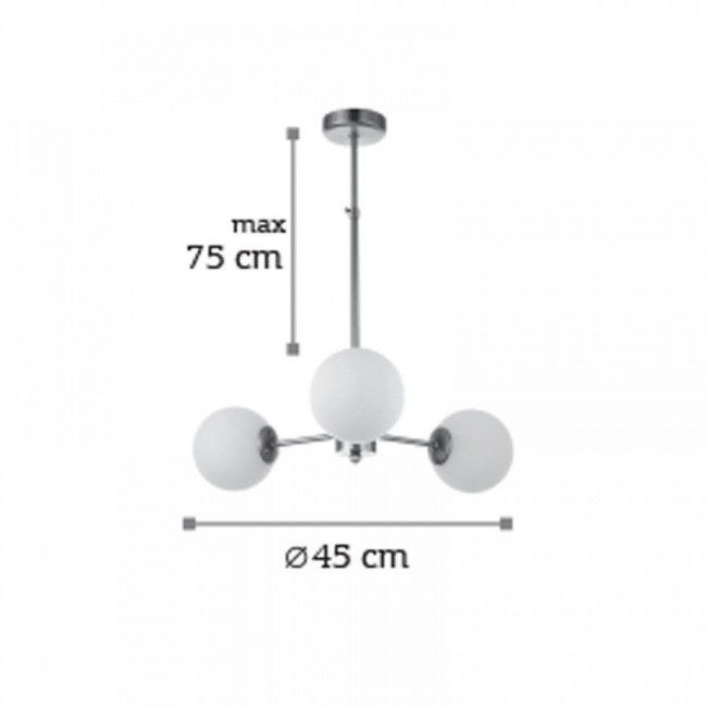 Φωτιστικό Τρίφωτο G9 Χρώμιο Και Λευκό 5321-3 INLIGHT