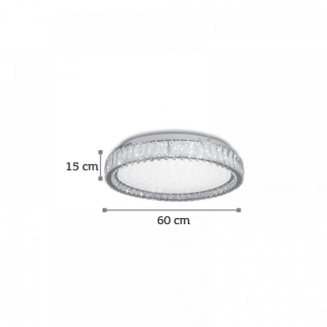 Πλαφονιέρα LED 48W 4000k Χρώμιο Και Κρύσταλλο 42013-Β INLIGHT