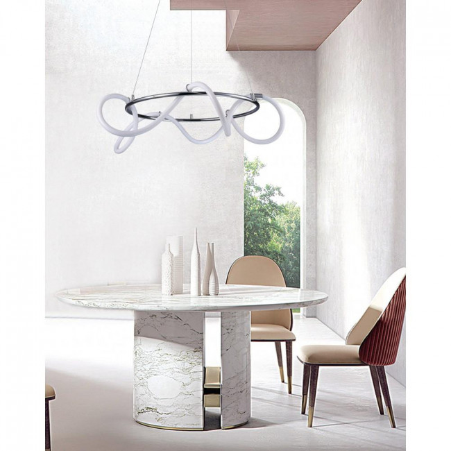 Φωτιστικό LED 80W 3000k Χρώμιο Και Λευκό 6017-A INLIGHT