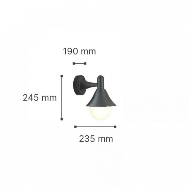Απλίκα E27 Μαύρο Rabun 80202514 IT-LIGHTING