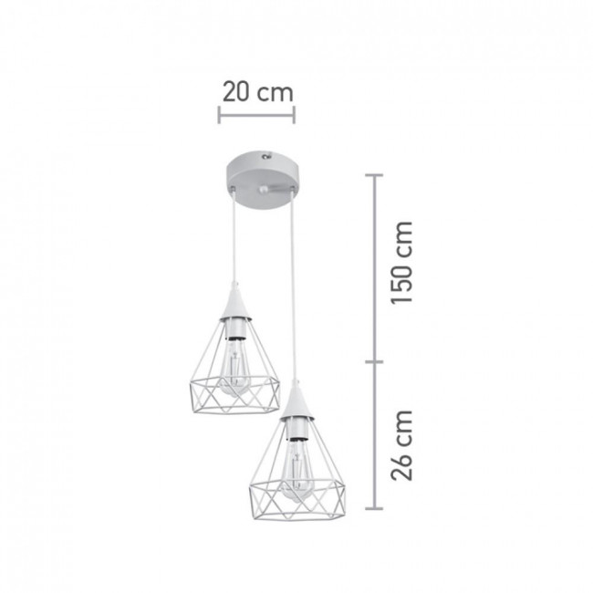 Φωτιστικό Δίφωτο E27 Λευκό 4024-2-WH INLIGHT