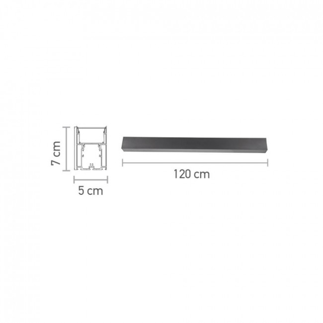Φωτιστικό LED 40W 3000K 1200mm Μαύρο 6042-120 INLIGHT