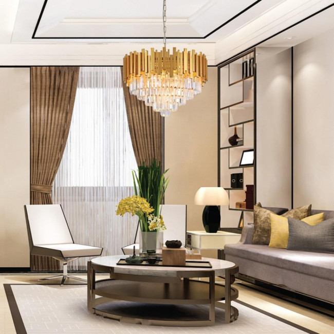 Φωτιστικό Οχτάφωτο E14 Χρυσό Και Κρύσταλλο 6068-8 INLIGHT