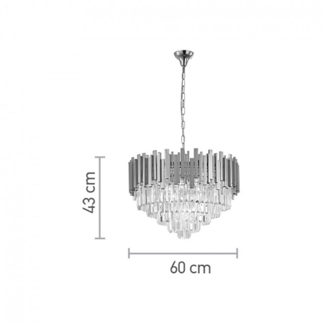 Φωτιστικό Οχτάφωτο E14 Χρυσό Και Κρύσταλλο 6068-8 INLIGHT