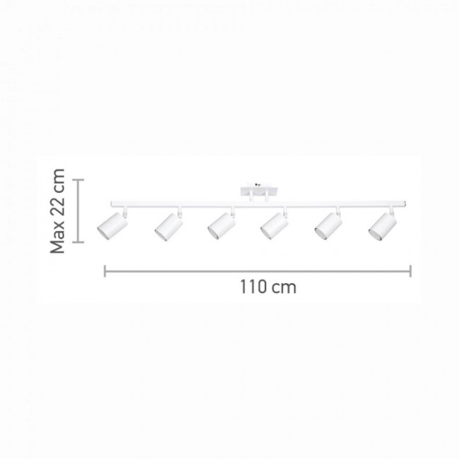 Σποτ Οροφής Εξάφωτο GU10 Λευκό 9086-6 INLIGHT