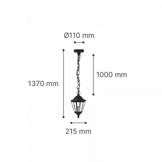 Φωτιστικό Μονόφωτο E27 Μαύρο Redfish 80300114 IT-LIGHTING