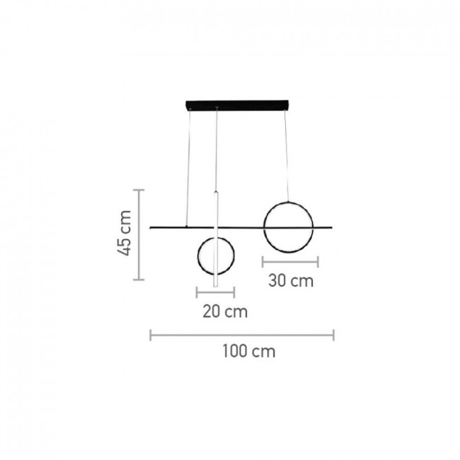 Φωτιστικό LED 55W 3000k-6000k Μαύρο 6043 INLIGHT