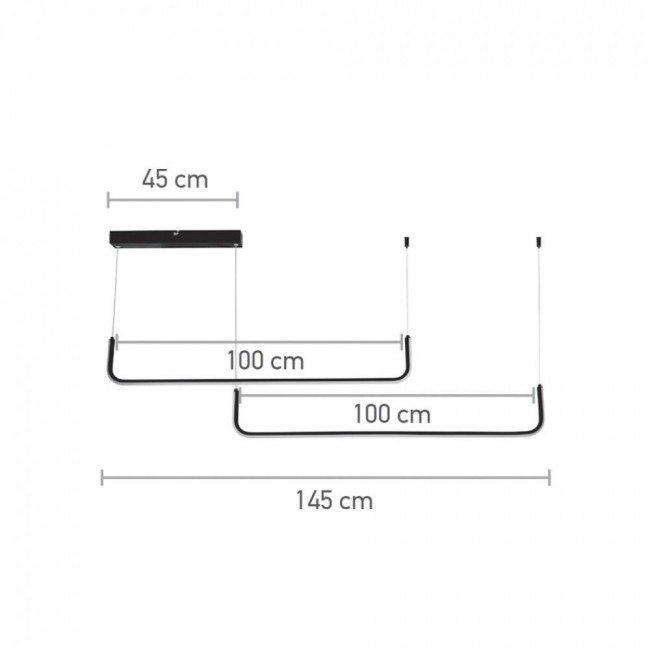 Φωτιστικό LED 38W 3000k Μαύρο 6052-BL INLIGHT