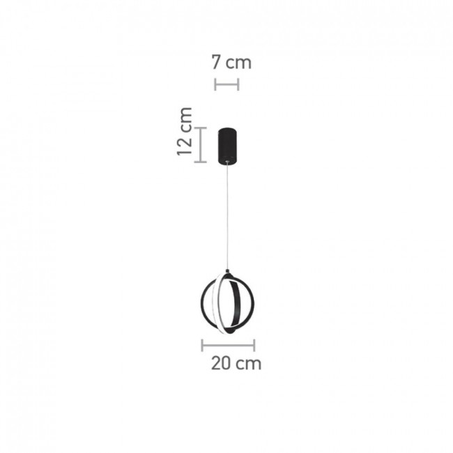 Φωτιστικό LED 16W 3000k Μαύρο 6057-BL INLIGHT
