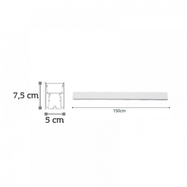 Φωτιστικό LED 50W 3000k-6000k 1500mm Λευκό 6072-150 INLIGHT