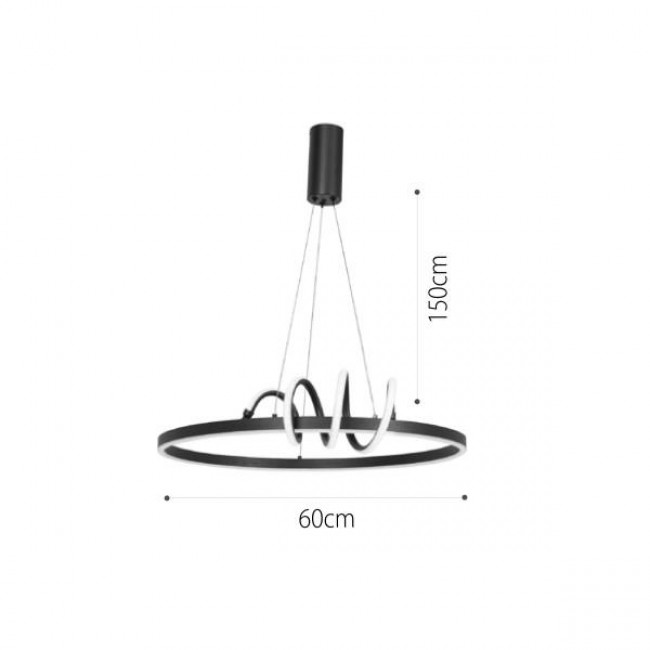 Φωτιστικό LED 44W 3000k-6000k Μαύρο 6076-BL INLIGHT