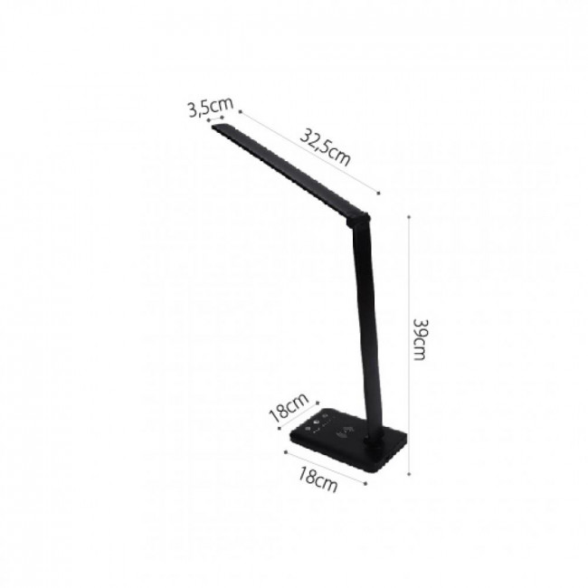 Φωτιστικό Γραφείου LED 6W 3000k-6000k Μαύρο Με USB Και Wireless Φορτιστή 3045-BL INLIGHT