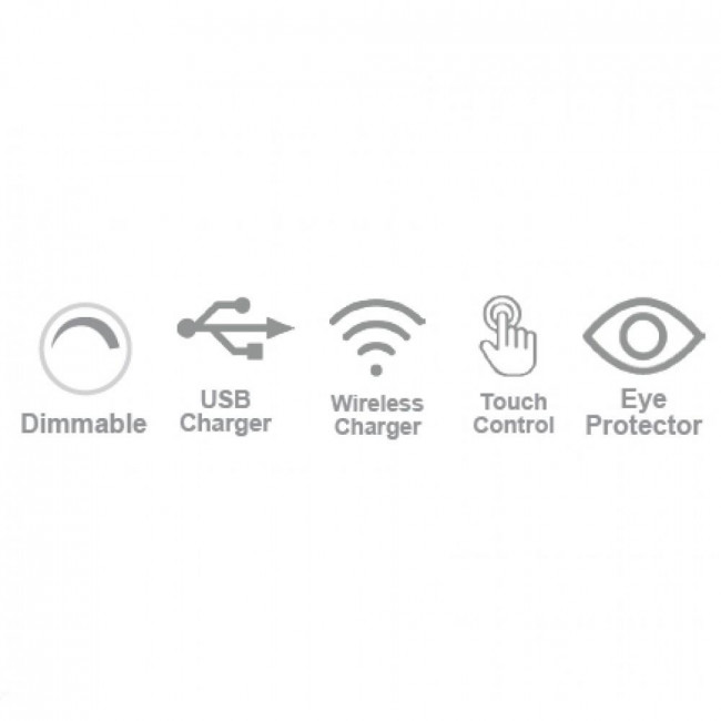 Φωτιστικό Γραφείου LED 6W 3000k-6000k Μαύρο Με USB Και Wireless Φορτιστή 3045-BL INLIGHT