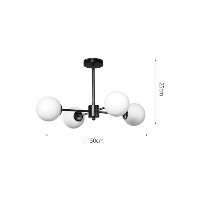 Φωτιστικό Τετράφωτο G9 Μαύρο Και Λευκό 5016-4 INLIGHT