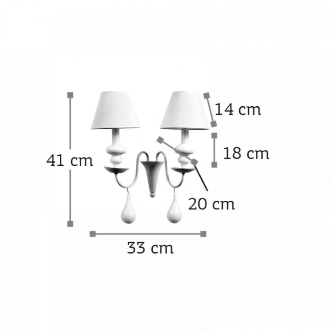 Απλίκα Δίφωτη E14 Λευκό 43333-2 INLIGHT