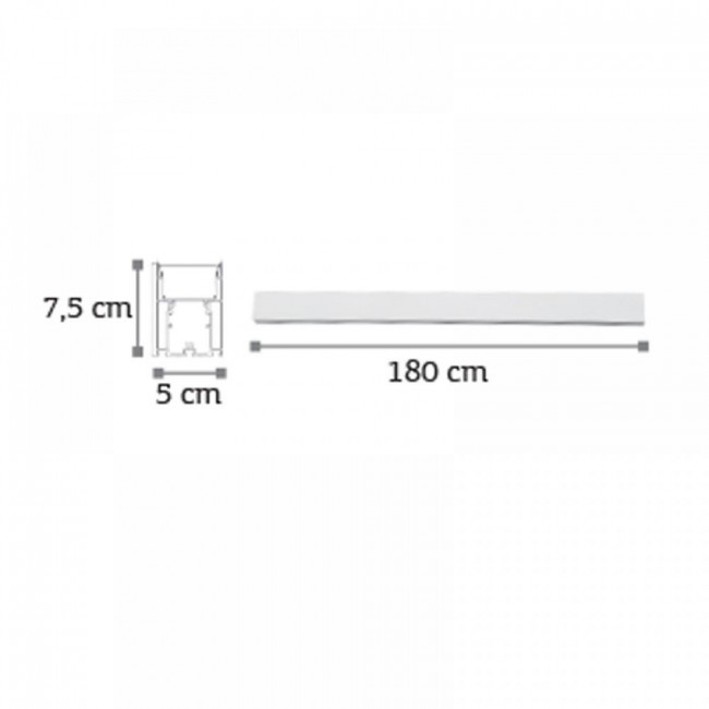 Φωτιστικό LED 50W 4000K 1800mm Λευκό 6172-180 INLIGHT