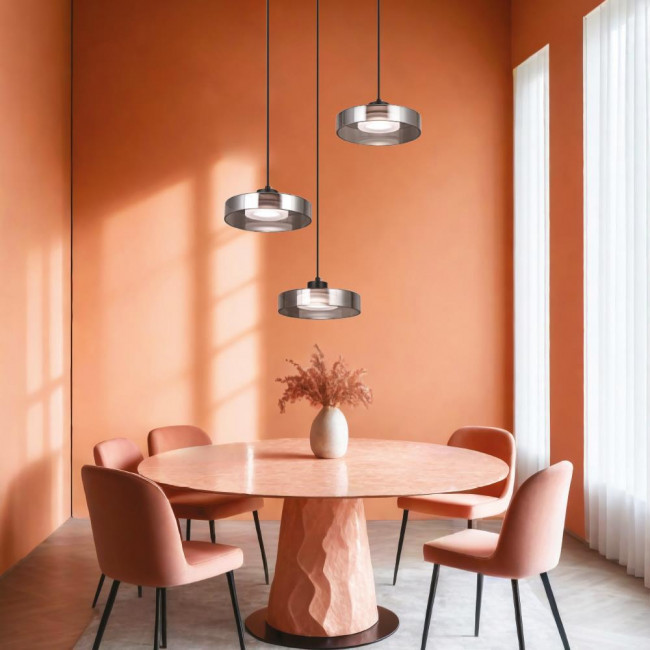 Φωτιστικό LED 36W 3000k-6000k Μαύρο Και Φυμέ 4075-3 INLIGHT