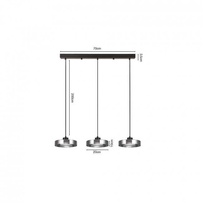 Φωτιστικό LED 36W 3000k-6000k Μαύρο Και Φυμέ 4075-3R INLIGHT