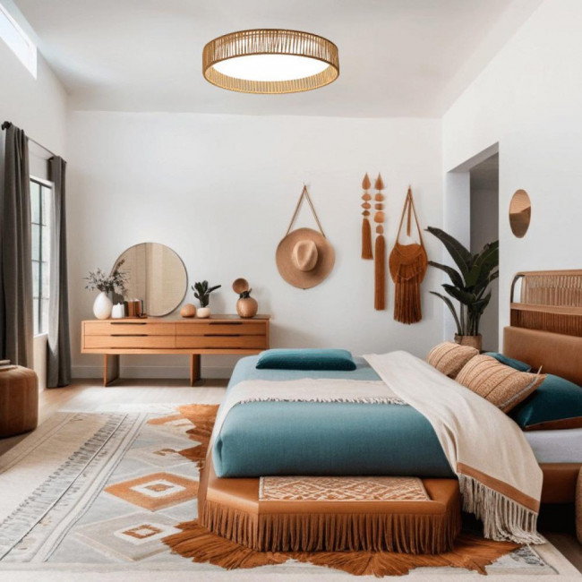 Πλαφονιέρα LED 45W 3000k-6000k Καφέ Σχοινί 42039-A INLIGHT