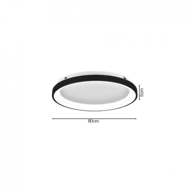 Πλαφονιέρα LED 38W 3000k-6000k Μαύρο 42044-A INLIGHT