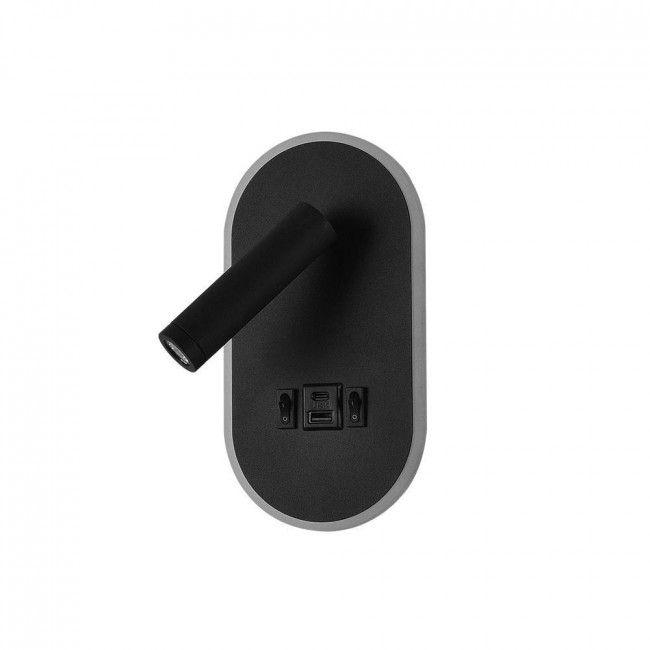 Απλίκα LED 12W 3000k Μαύρο Με USB 43041 INLIGHT