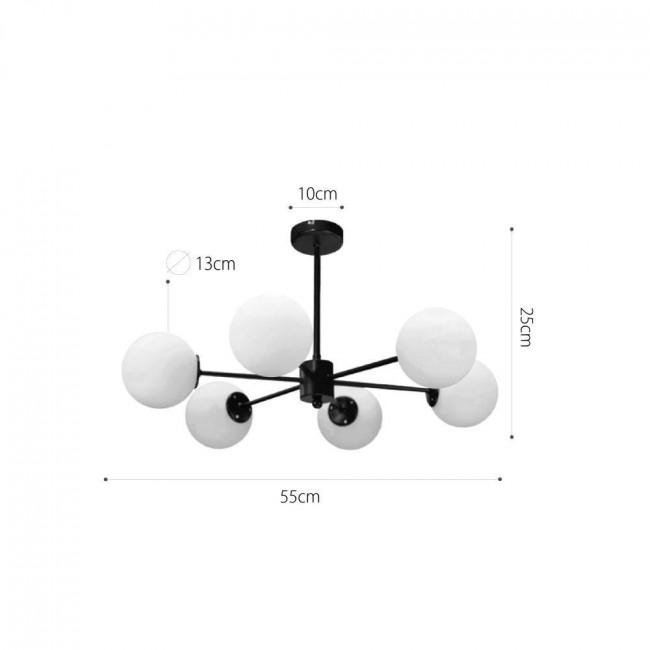 Φωτιστικό Εξάφωτο G9 Μαύρο Και Λευκό 5016-6 INLIGHT