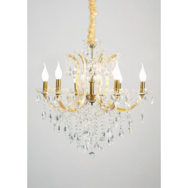 Φωτιστικό Εξάφωτο E14 Χρυσό Και Κρύσταλλο 5244-6 INLIGHT