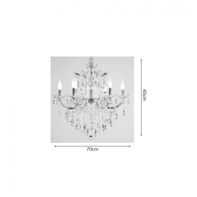 Φωτιστικό Εξάφωτο E14 Χρυσό Και Κρύσταλλο 5244-6 INLIGHT