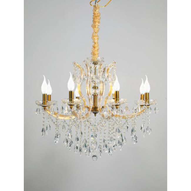 Φωτιστικό Οχτάφωτο E14 Μελί Και Κρύσταλλο 5244-8 INLIGHT