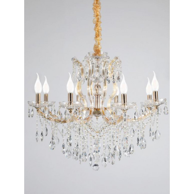 Φωτιστικό Οχτάφωτο E14 Χρυσό Και Κρύσταλλο 5244-8 INLIGHT