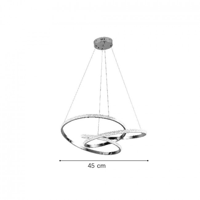 Φωτιστικό LED 40W 3000k-6000k Χρώμιο 6092-B INLIGHT