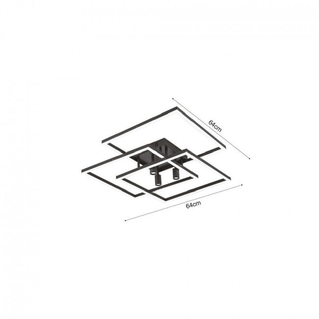 Φωτιστικό LED 81W 3000k-6000k Μαύρο 6112 INLIGHT