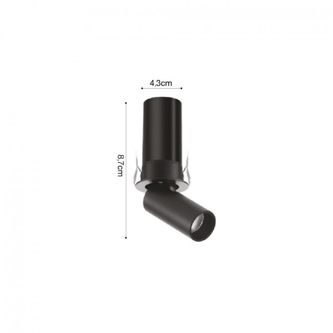 Σπότ Χωνευτό LED 5W 3000k-6000k Μαύρο Κινητό X00170B INLIGHT