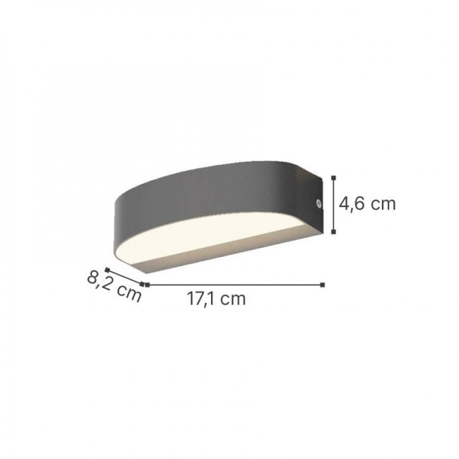 Απλίκα LED 9W 3000k-6000k Γκρι Caror 80204030 IT-LIGHTING
