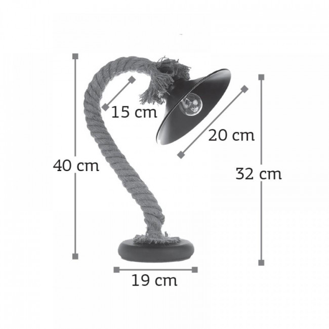 Πορτατίφ Ε27 Λευκό Με Σχοινί 3438-WH INLIGHT