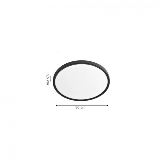 Πλαφονιέρα LED 24W 3000k-6000k Μαύρο 42036-D INLIGHT