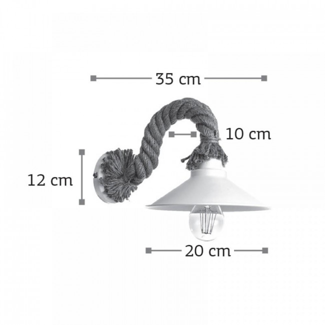Απλίκα E27 Λευκό Και Σχοινί 43351 INLIGHT