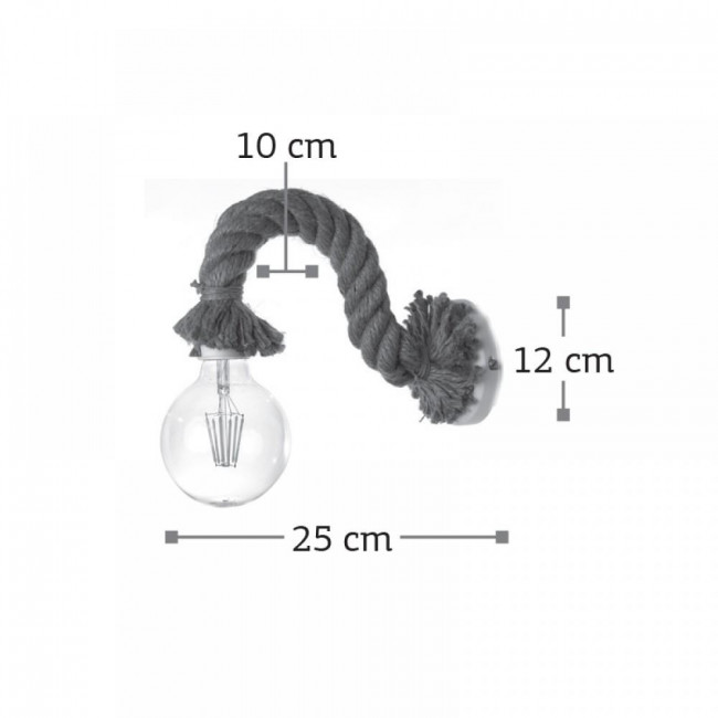 Απλίκα E27 Λευκό Καί Σχοινί 43367 INLIGHT