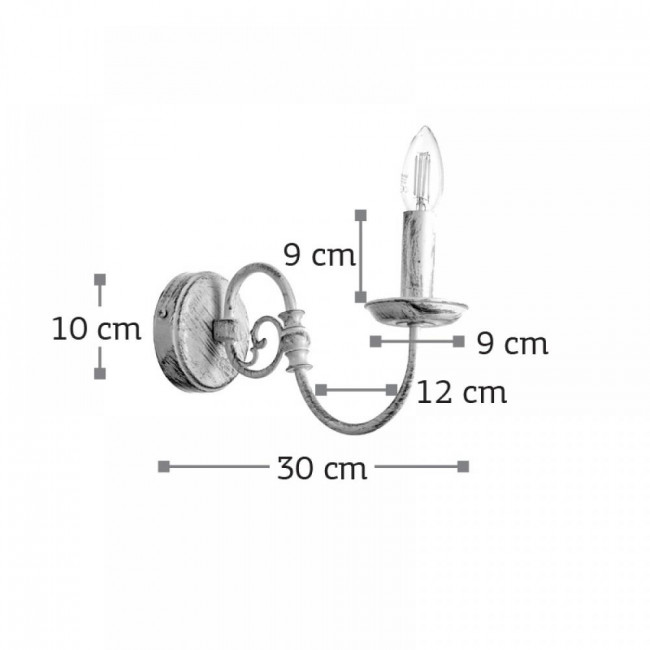 Απλίκα E14 Λευκό Πατίνα 43371 INLIGHT