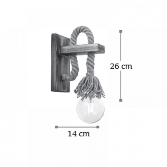 Απλίκα E27 Καφέ Και Σχοινί 43402 INLIGHT