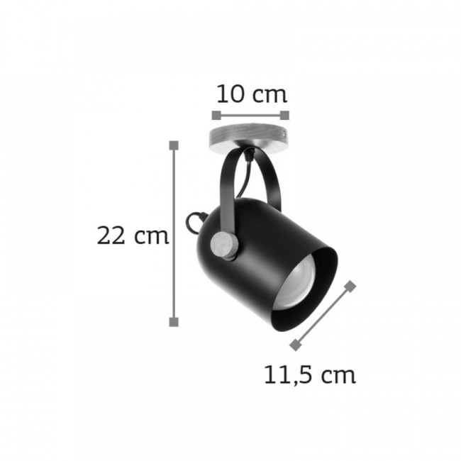 Σποτ Οροφής E27 Μαύρο 6133-1-BL INLIGHT