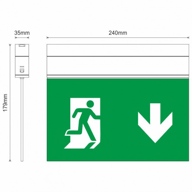 KLD-22 Φωτιστικό Ασφαλείας Σήμανσης LED Συνεχούς Λειτουργίας
