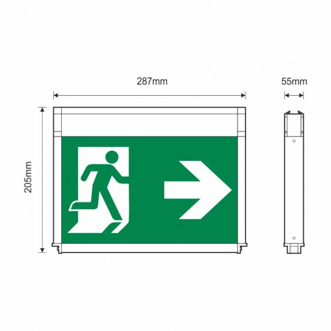 LLB-26/90 Φωτιστικό Ασφαλείας Σήμανσης LED Συνεχούς Λειτουργίας