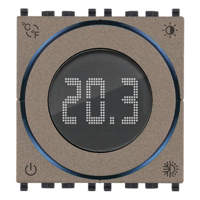 Θερμοστάτης Ψηφιακός 2 Στοιχείων Metal Arke 02970.M VIMAR
