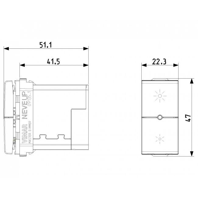 Dimmer Πλήκτρου Universal 1 Στοιχείου Λευκό Neve 09135.1 VIMAR
