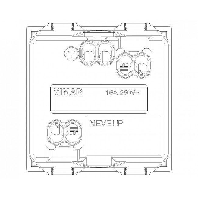 Πρίζα Σούκο Ασφαλείας Λευκό Neve 09208 VIMAR