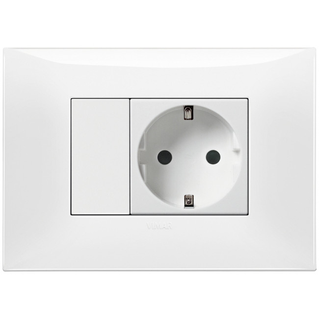 Πρίζα Σούκο Ασφαλείας Λευκό Neve 09208 VIMAR