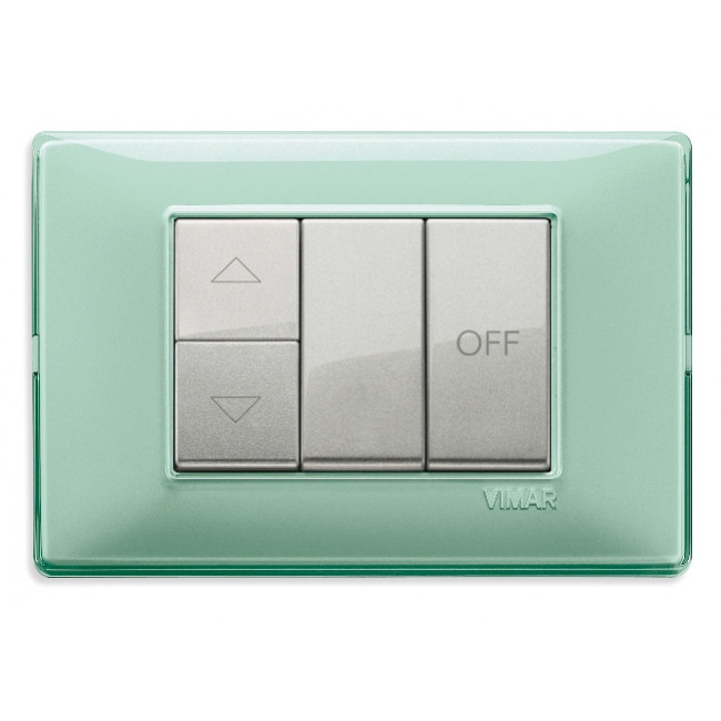 Μπουτόν Ρολών 1 Στοιχείου Ασημί Plana 14062.SL VIMAR