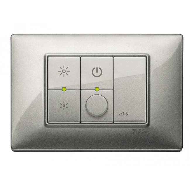 Dimmer Πλήκτρου Universal 1 Στοιχείου Ασημί Plana 14135.1.SL VIMAR