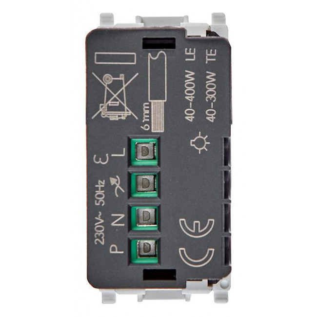 Dimmer Περιστροφικό Universal 1 Στοιχείου Λευκό Plana 14136.1 VIMAR